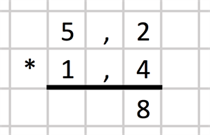 Multiplikation med decimaltal - 5,2x1,4 - Bild 2
