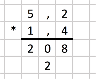 Multiplikation med decimaltal - 5,2x1,4 - Bild 4