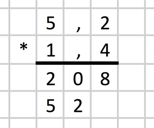 Multiplikation med decimaltal - 5,2x1,4 - Bild 5