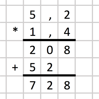 Multiplikation med decimaltal - 5,2x1,4 - Bild 6
